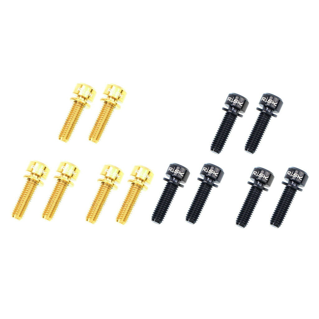 Pack of 12 Titanium Alloy Bike Handlebar Stem Screws Bike Stem Bolts M5x18mm