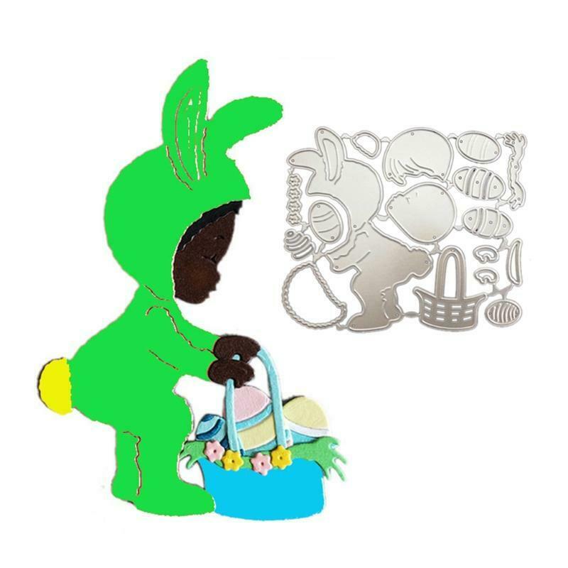 Bunny Basket Metal Cutting Dies Stencil DIY Scrapbooking Album Paper Card Mold