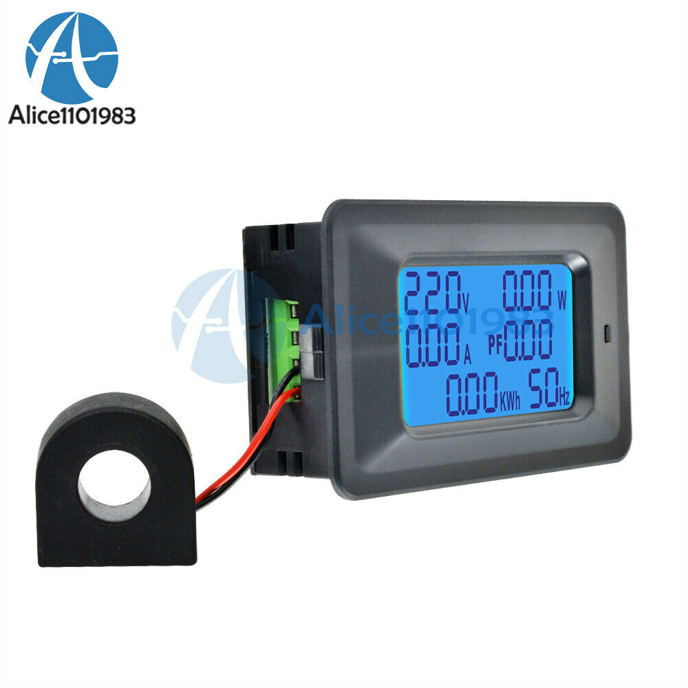 AC110-250V 100A 6 in1 LCD Power Meter Voltmeter Ammeter w/ Current Transformer
