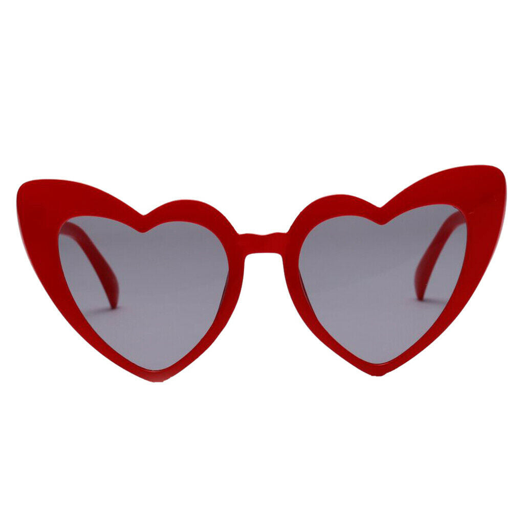 2X Heart Frame Sunglasses Retro Style Sun Glasses Shades Party Eyewear Red