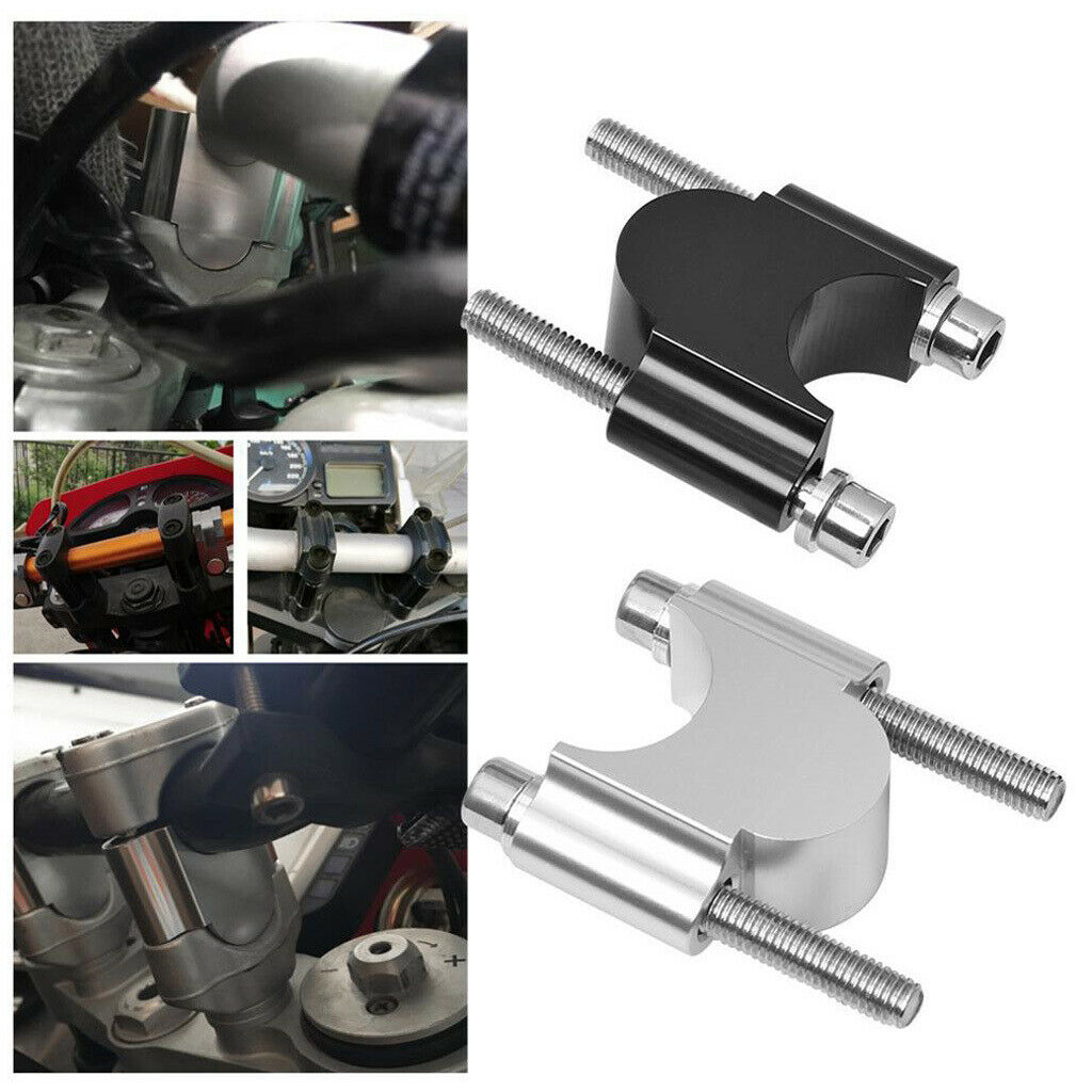 2x Universal Motorcycle Dirt Bike ATV Handlebar Riser Clamp Aluminum 28mm Plated