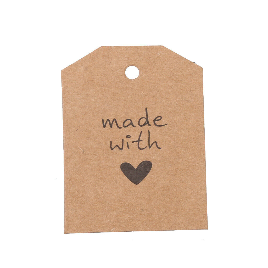 100x Made with Love gift tags tags tags hang tags brown