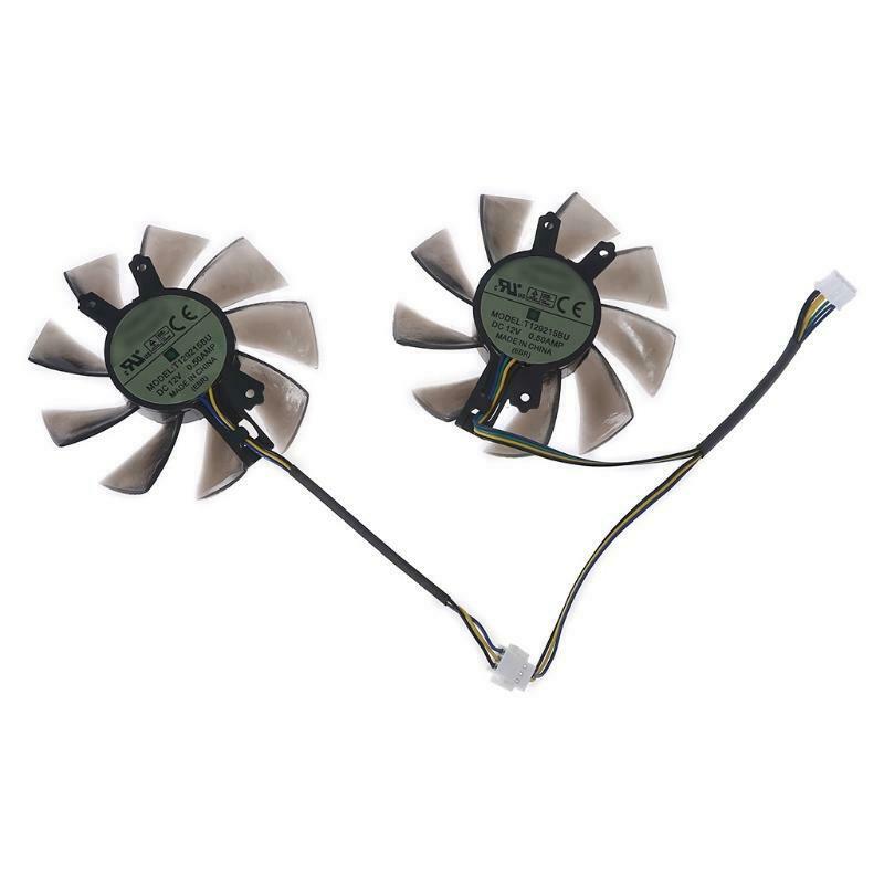 2PCS T129215BU Graphics Card Cooling VGA Cooler Fan 4Pin 12V 0.50A for GALAX GTX