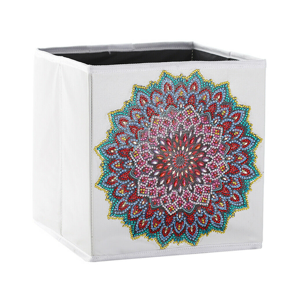 DIY Diamond Painting Folding Storage Box PU Leather Container Desktop Pouch @