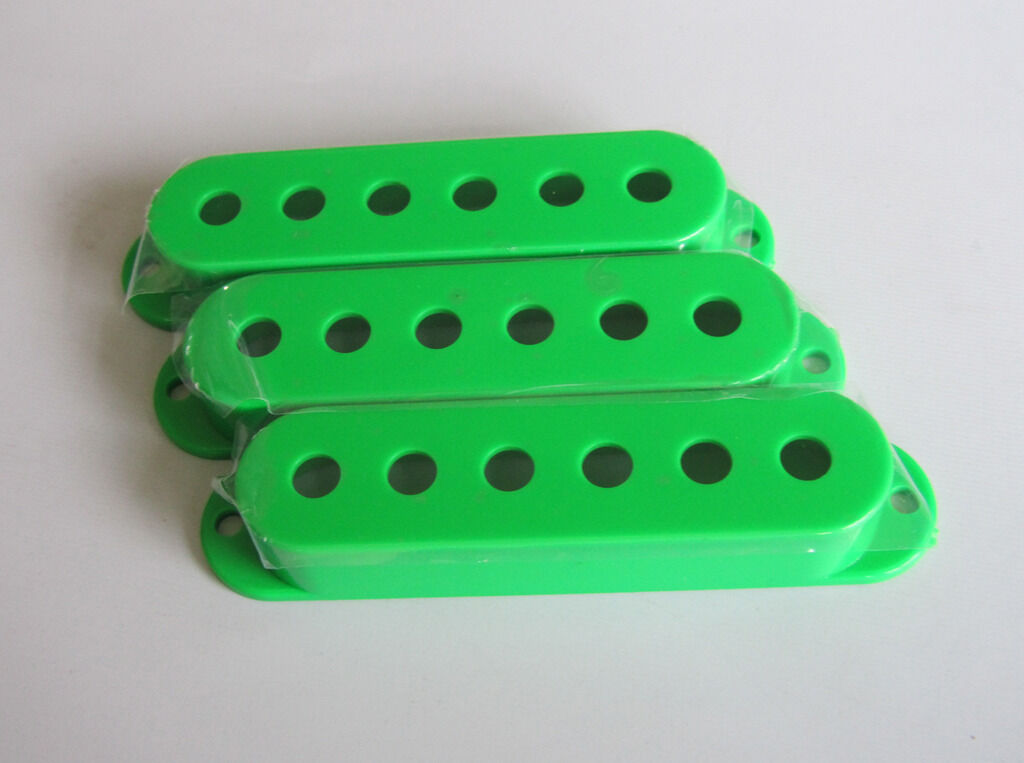 3x Green 52mm Pole Spacing ST Strat Guitar Pickup Cover Covers 3 Single Coil