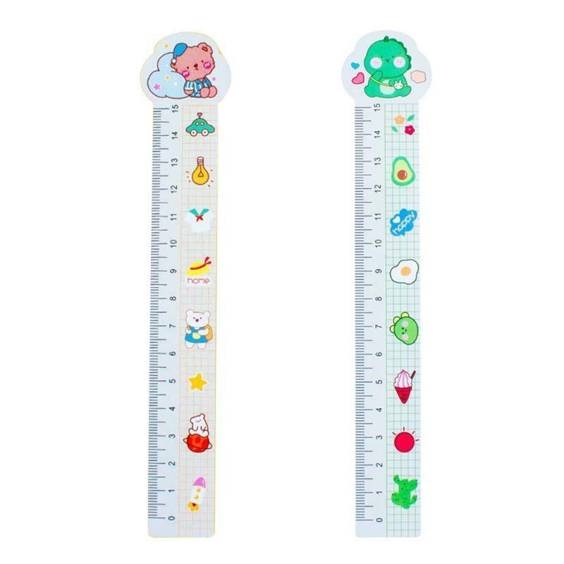 2PCS Cartoon Magnetic Ruler Magnetic Bookmark Set for Boys Girls Randomly Type