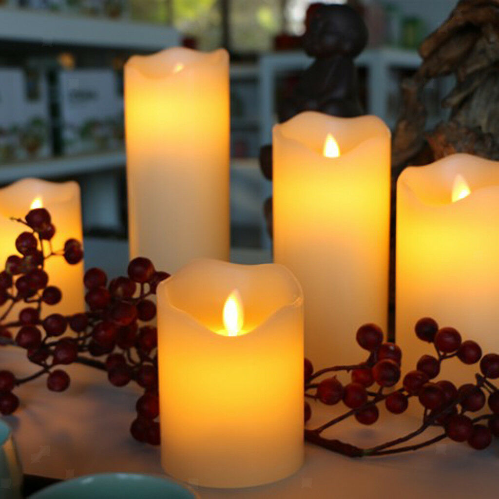 Modern Electronic Oblique Edge LED Flameless Flickering Candle Light 5x20cm
