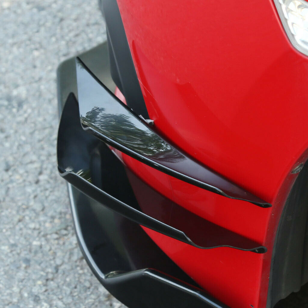 1Set/4Pcs General Fit Car Auto Front Bumper Lip Splitter Fins Body Spoiler