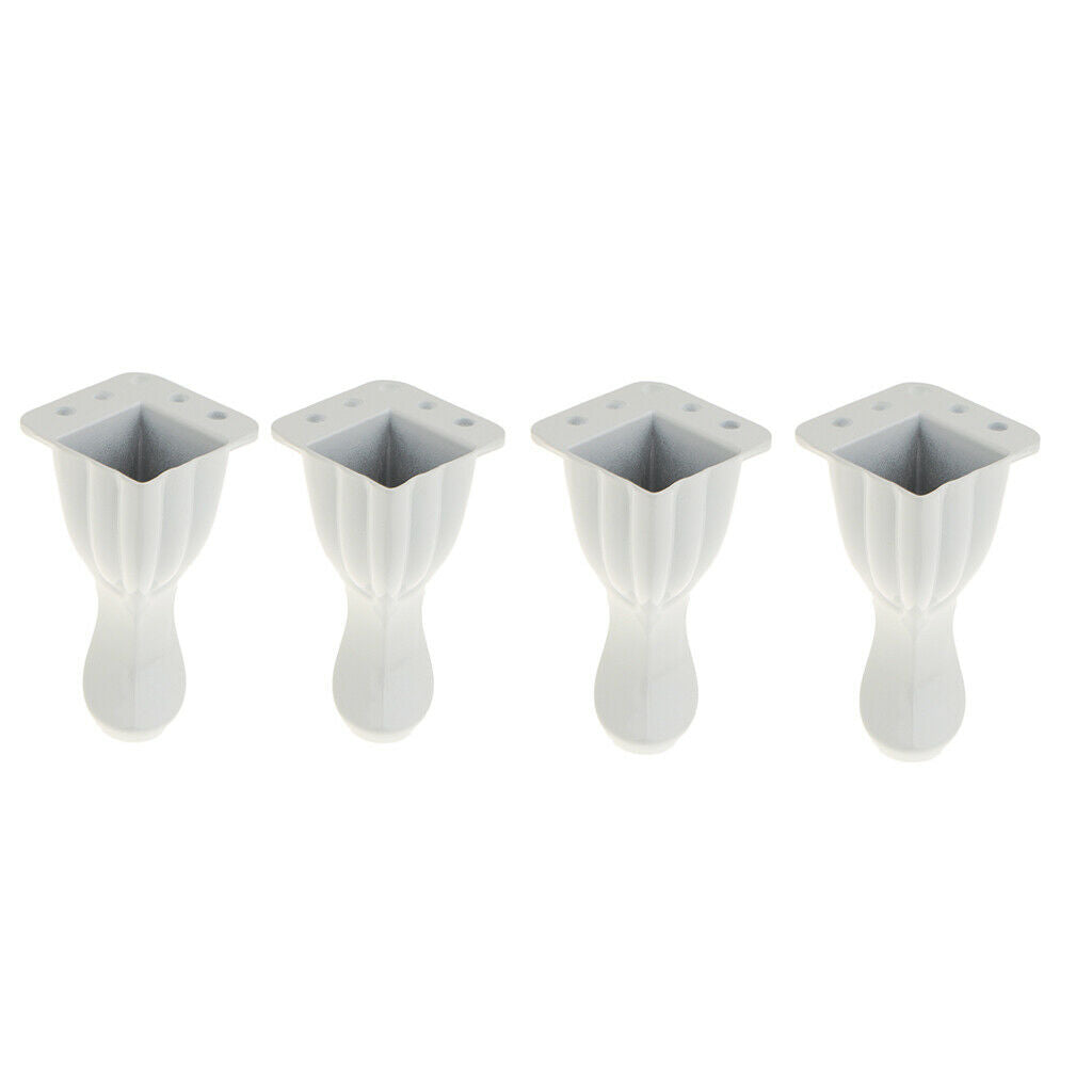 4Pcs Sofa Leg Cabinet Bed Desk Table Feet Plinth Replacement H: 8cm White
