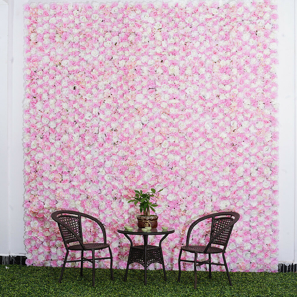 Artificial Flower Wall Panel Wedding Home Garden Venue Wall Hanging Backdrop