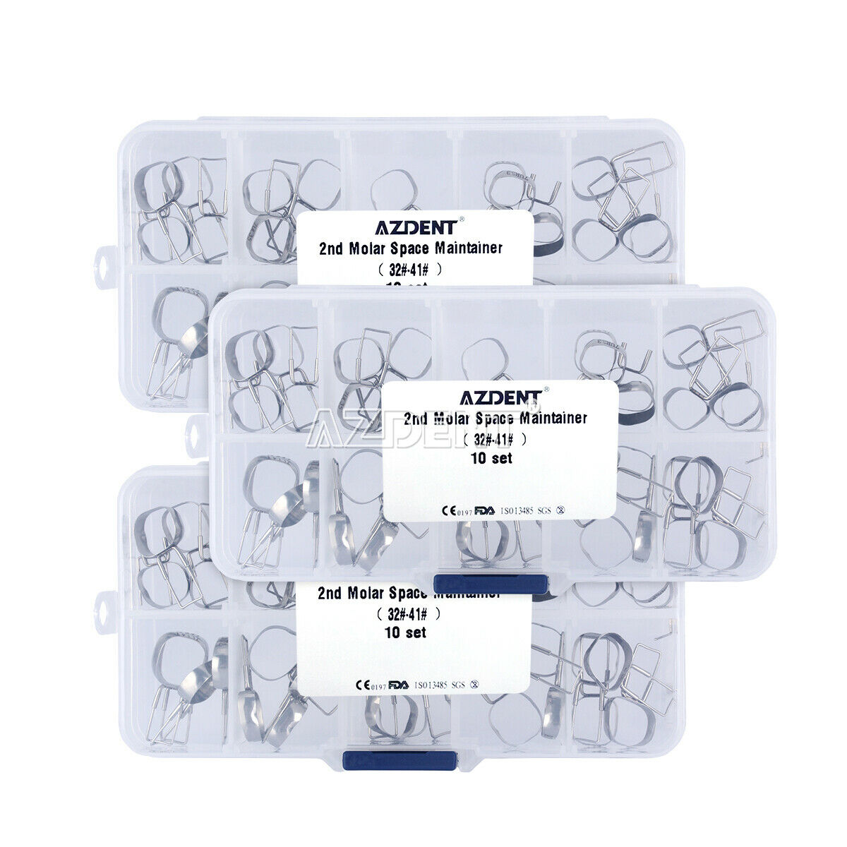 Dental Orthodontic Space Maintainer 2nd molar Band&Loop Kit 32-41# 40Pcs/Kit