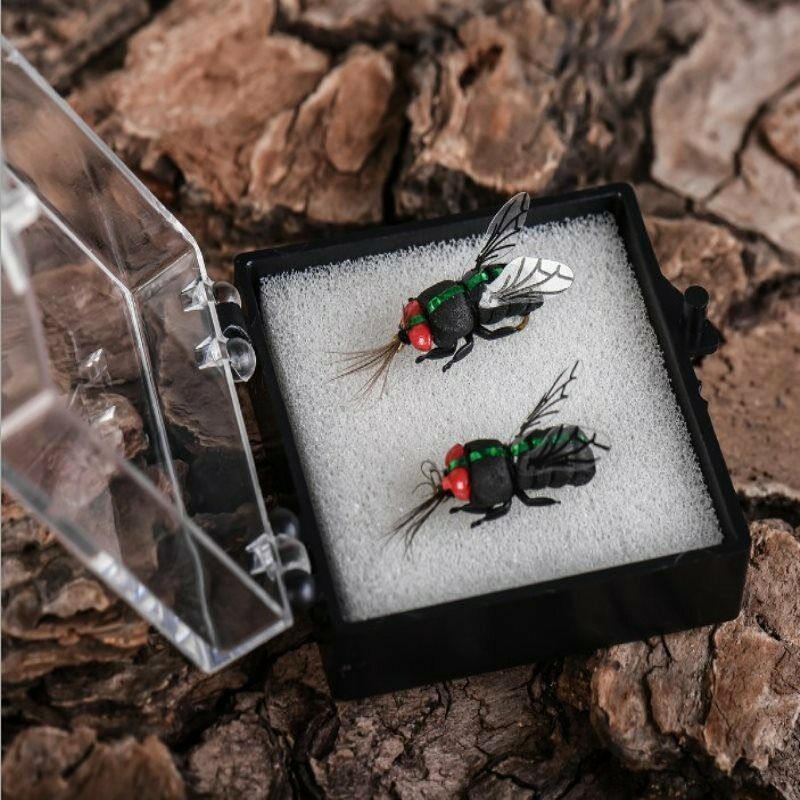 2pcs Insects Dry Flies Fishing Lures Topwater Bait Trout  Bionic Floating.l8
