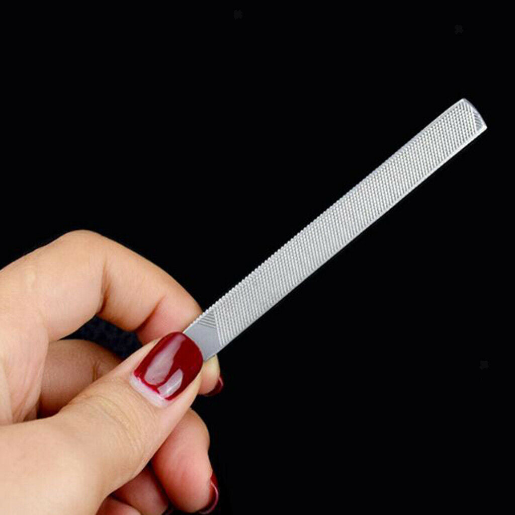 2Pcs Metal Nail Files Double Sided Grinding Polisher Pedicure Manicure Tools