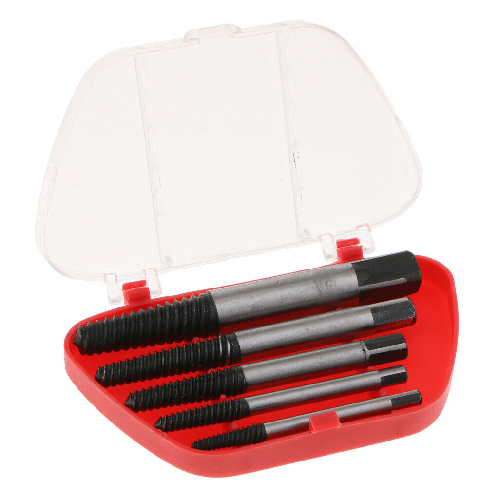 Damaged Screw Extractor Bolt Screw Remover Easy Out Broken pipes + case 5pcs