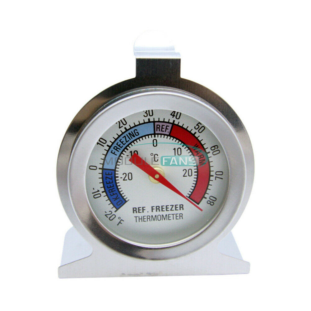 Temperature Refrigerator Freezer Dial Type Thermometer Stainless Steel Useful