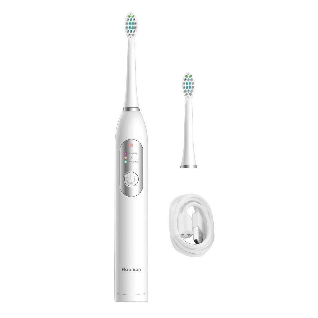 H2 Sonic Whitening Electric Cleaning Toothbrush 2 Dupont Heads Waterproof