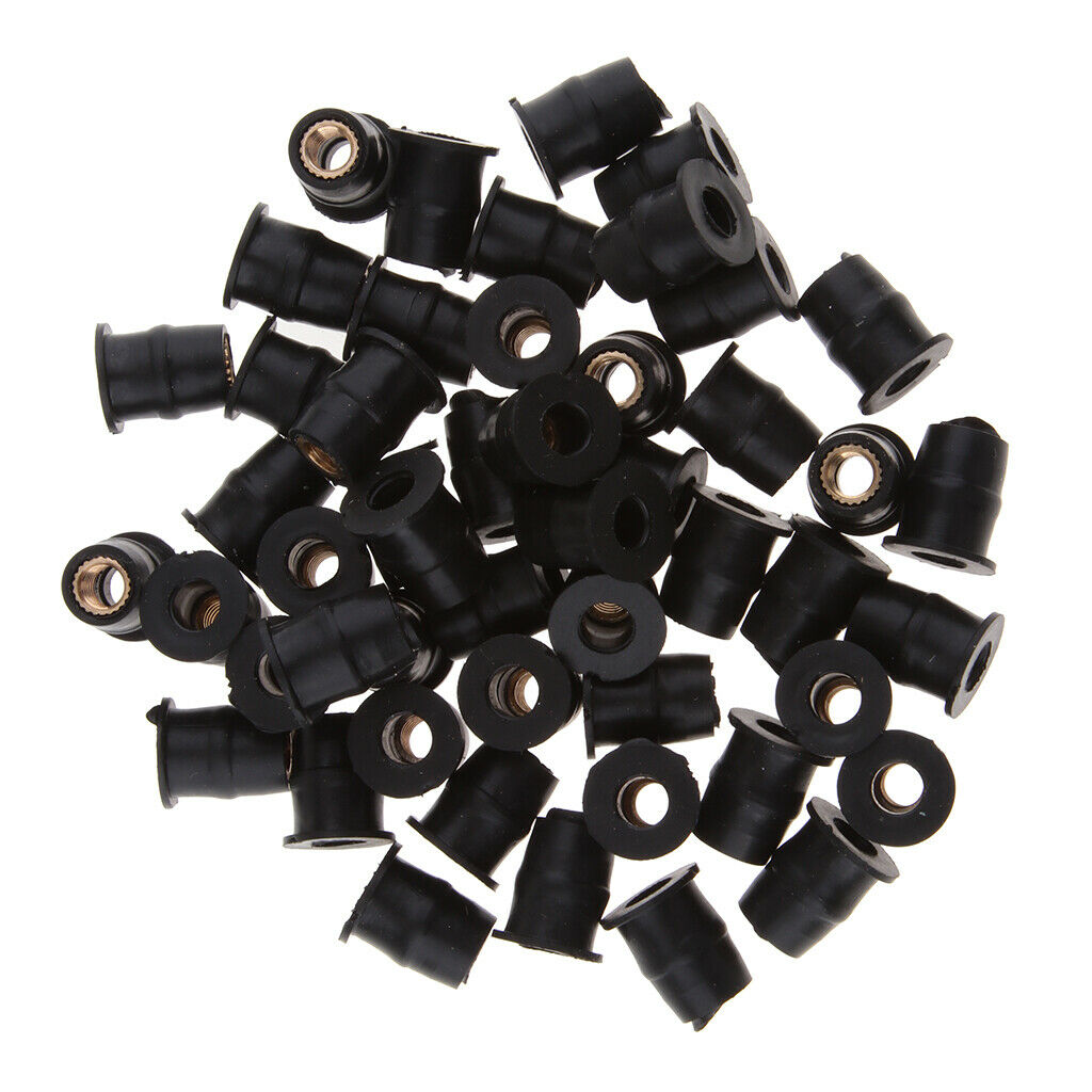 50X Plastic Motorcycle ATV Windscreen Well Nuts Rivet Fixing Kits Universal