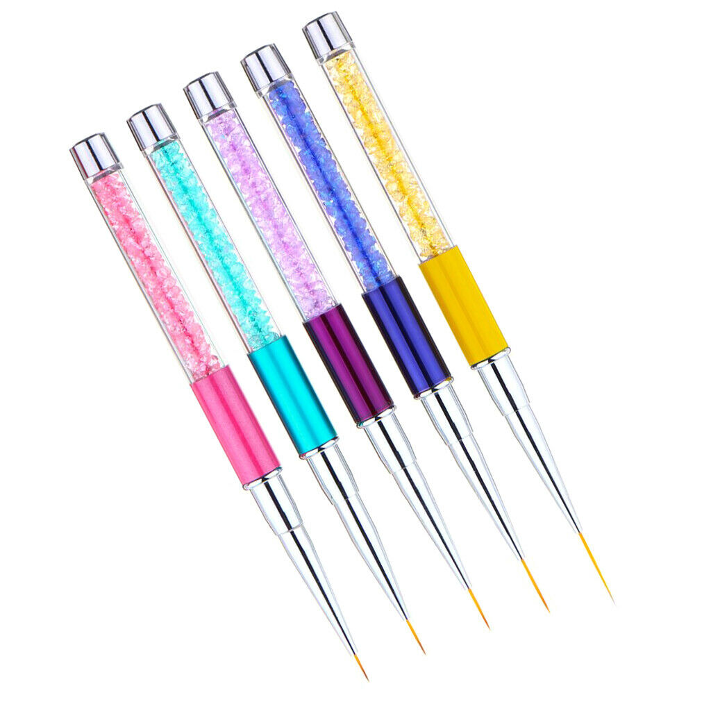 5 Sizes Nail Art Liner Brushes UV Gel Painting Detailing Striping Brush Pens