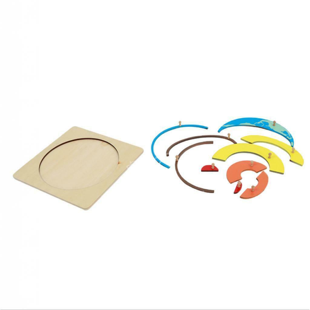 Montessori Geography Material Puzzle Board of Earth's Interior Composition