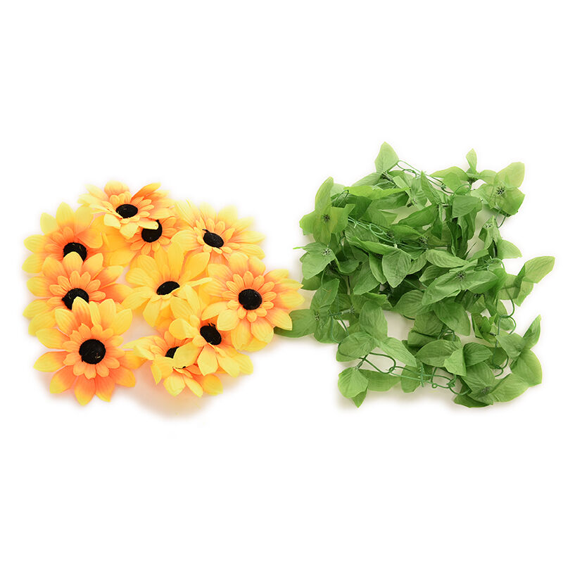 1Pcs Artificial Sunflower Garland Silk Flower Vine Wedding Fence Decorati.l8