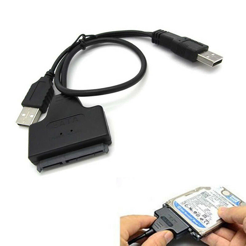 USB 2.0 to SATA Serial ATA Adapter Cable For 2.5" HDD SSD Laptop Hard Driv B Lt
