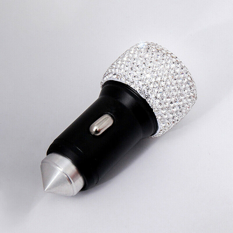 DC12-24V Dual USB Port Fast Charging Diamond Car Charger Adapter For IOS Android
