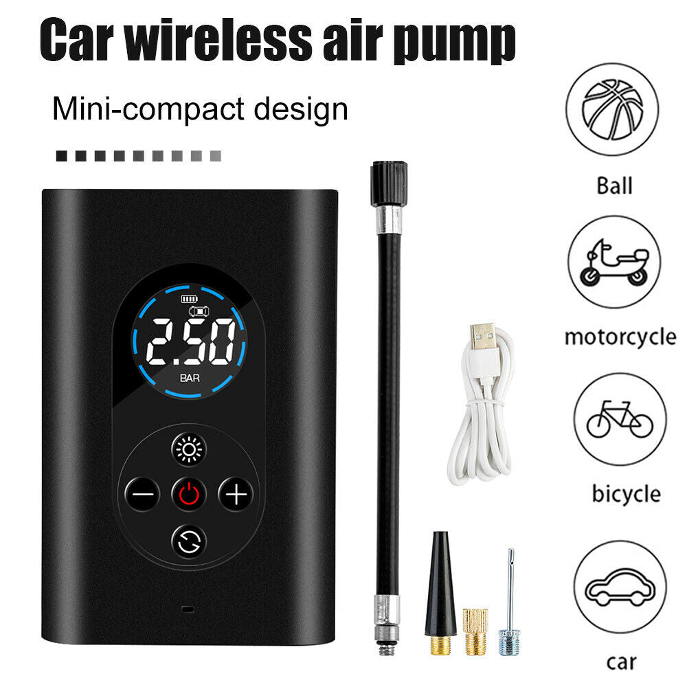 Auto Air Compressor LED Light 150PSI Electric Wireless Tire Inflator Air Pump