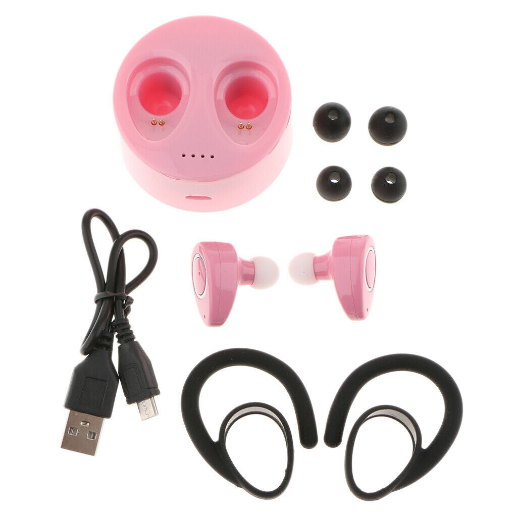Wireless TWS Mini True Bluetooth Stereo In-Ear Earphone Headset Earbud Pink
