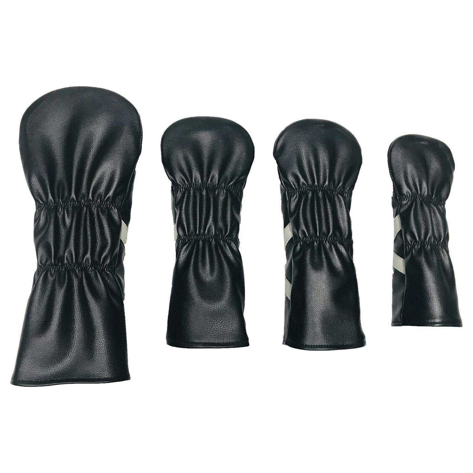 4Pcs PU Golf Club Head Covers Set Driver 1 3/5 UT Fairway Woods Headcovers
