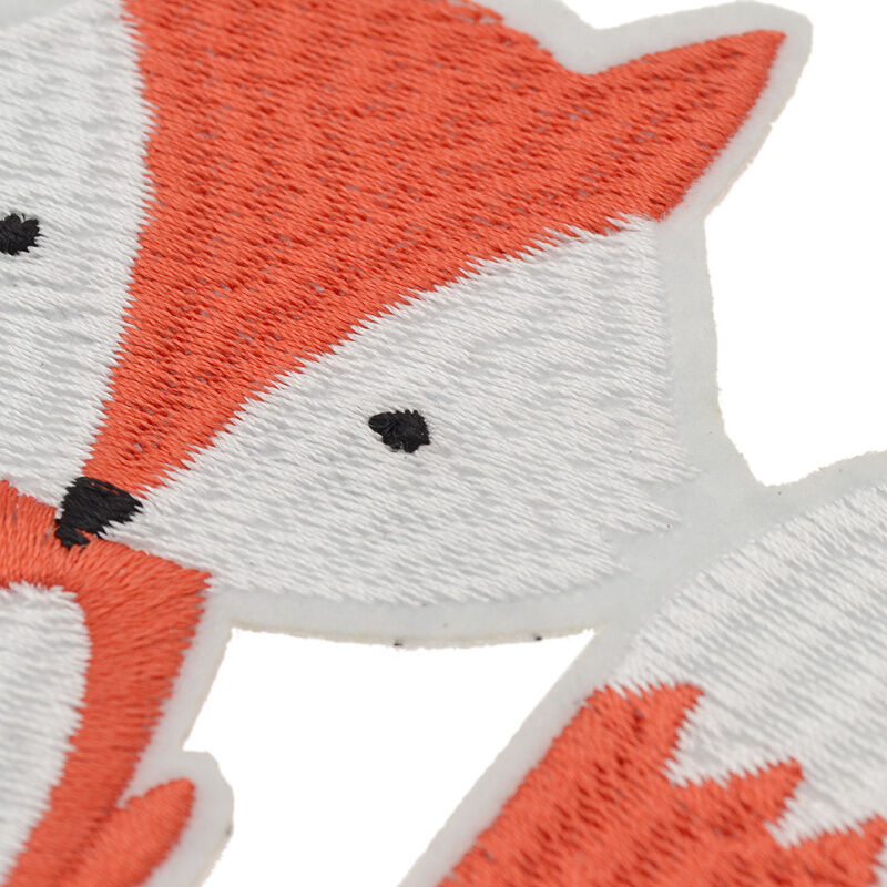 2 Pcs Lovely Fox Embroidered Iron On Patch Handcraft Clothes Sewing Accessories