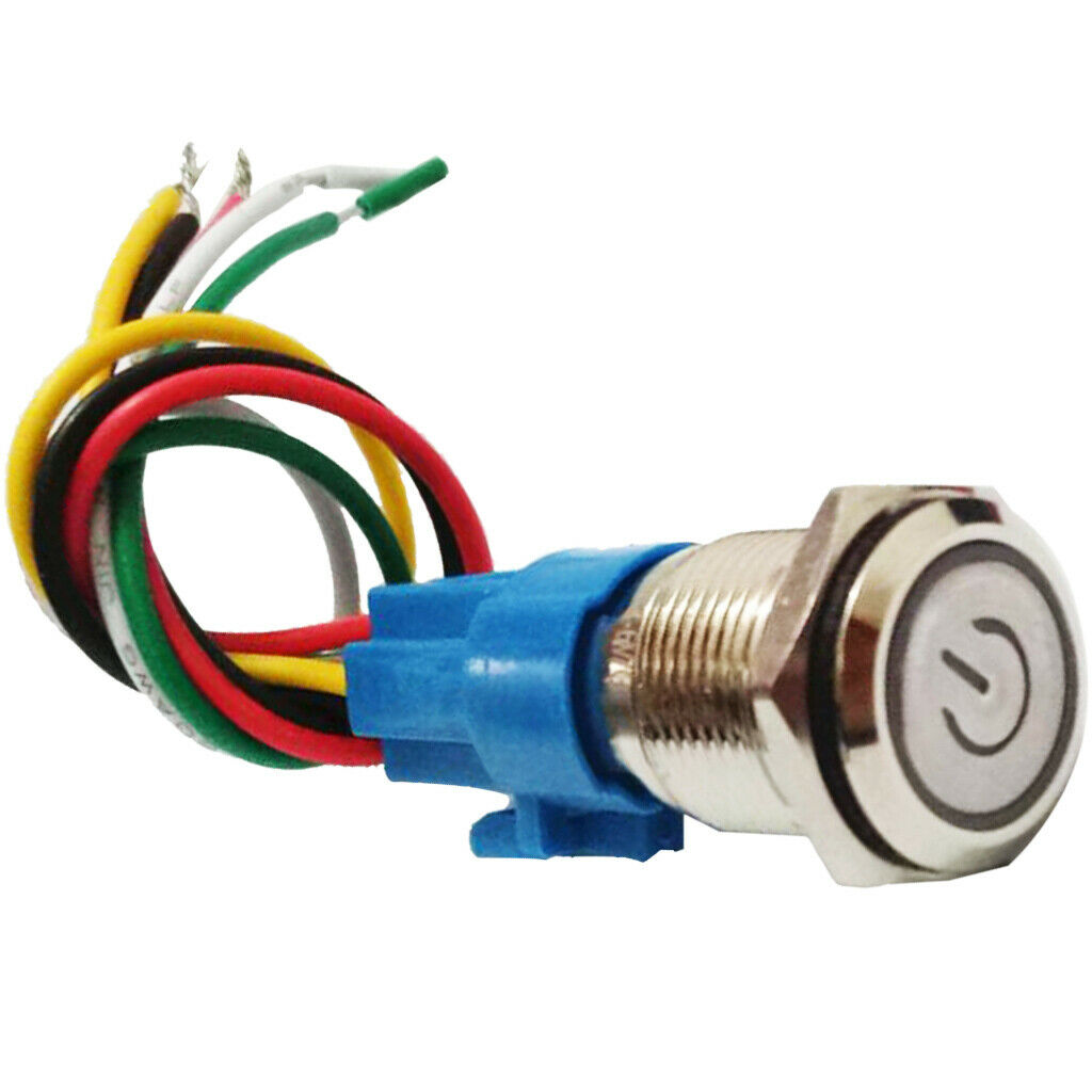 Metal Push Button 16mm Latching Pushbutton Switch 5A, 12V-24V