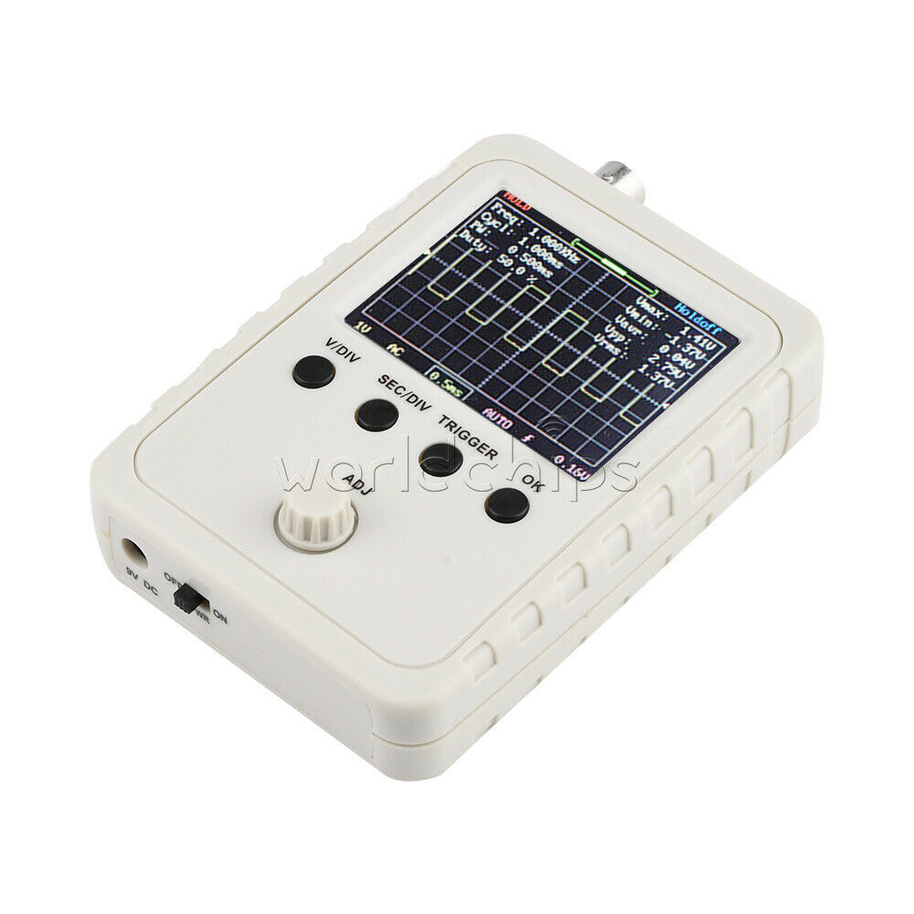 DSO150 Digital Oscilloscope 2.4inch LCD Display + Probe Clip + Power Supply Plug