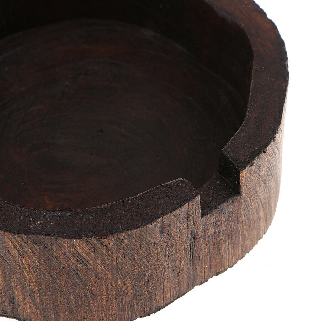 Almost Round Ashtray Wooden Ashtray Cendrier Table Decor 10x3cm