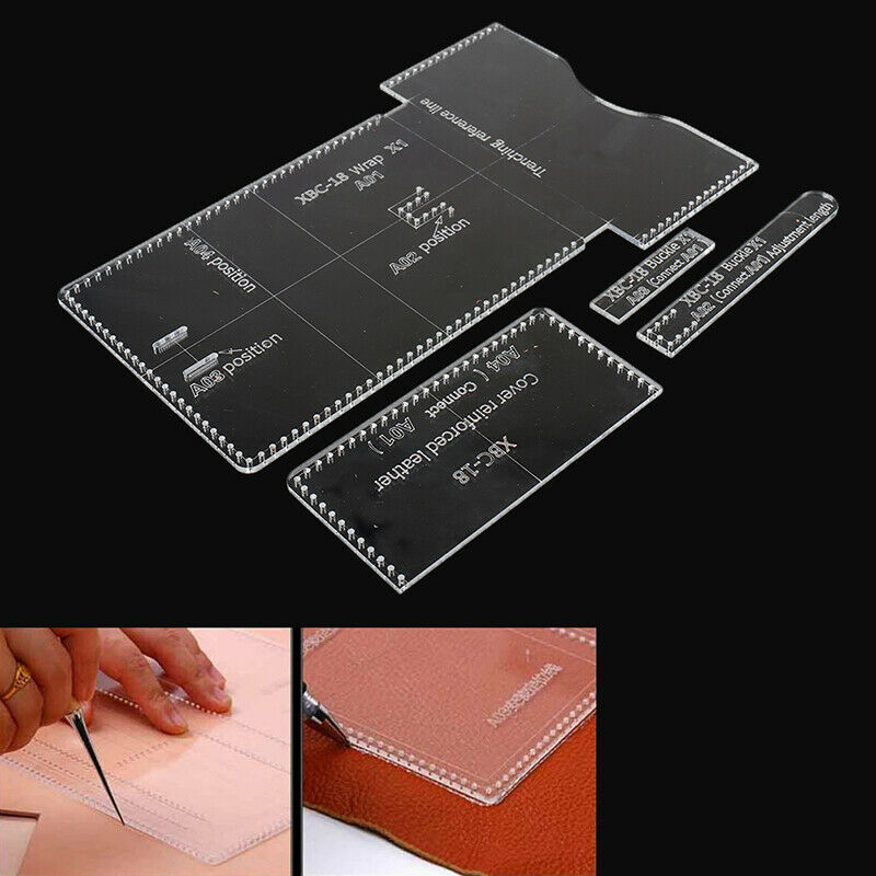 1Set Acrylic Clear Template Pattern Tool For Wallet Messager Bag Leather .l8