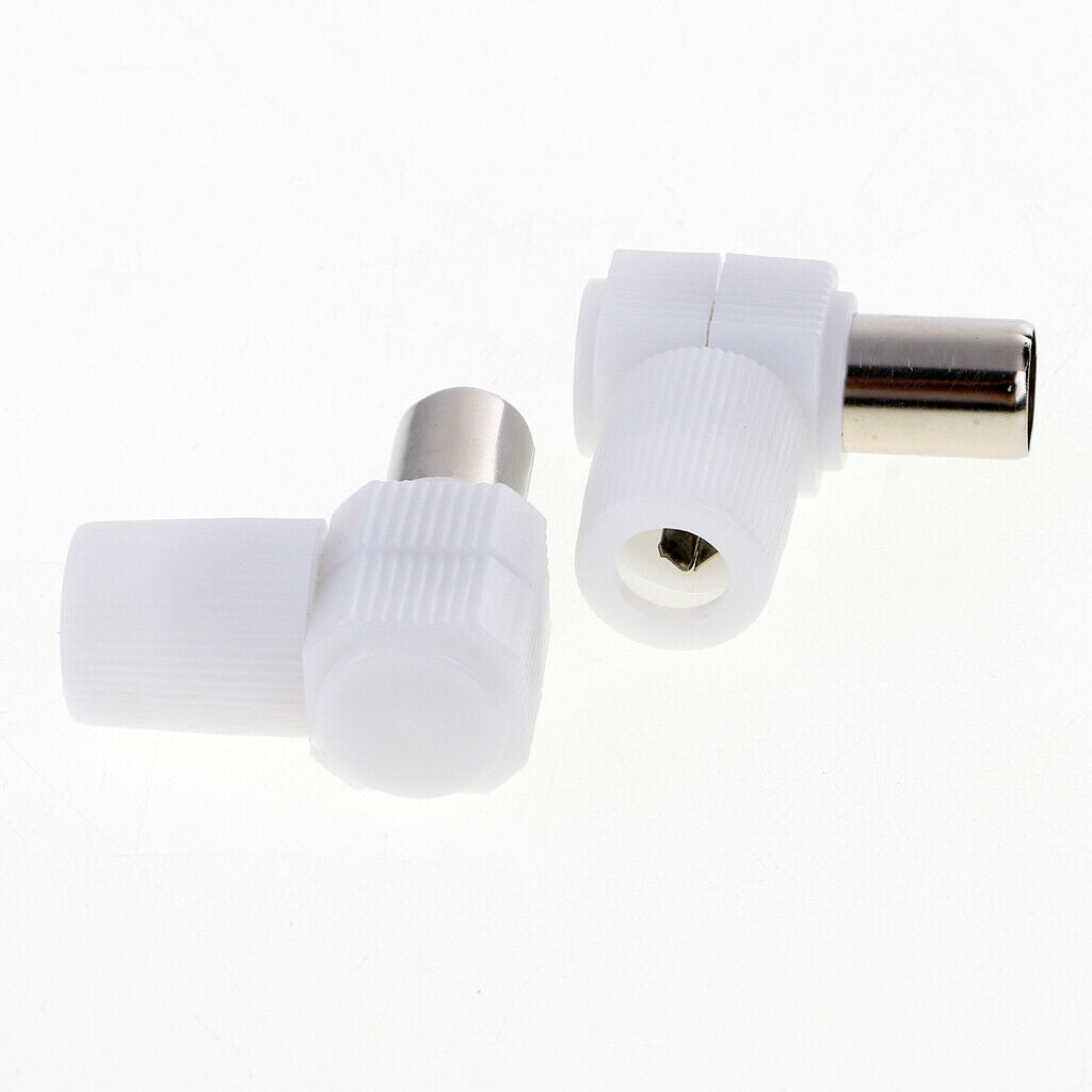 10 Pieces Right Angle RF Male to Female Compatible with Digital Or Analog TV
