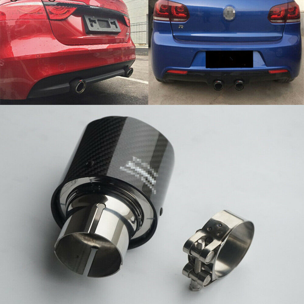 Carbon Fiber Exhaust Tip Tail Pipe Muffler 54mm Inlet 114mm Outlet Universal