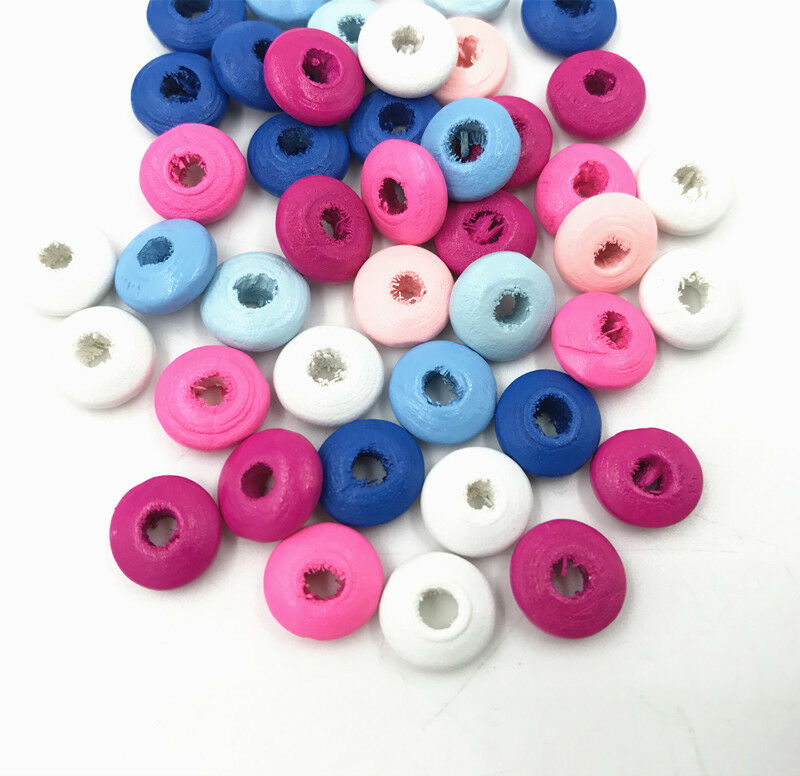 100X Mixed Wooden Spacer Beading Beads Wood Bead Jewelry Accessories 10mm