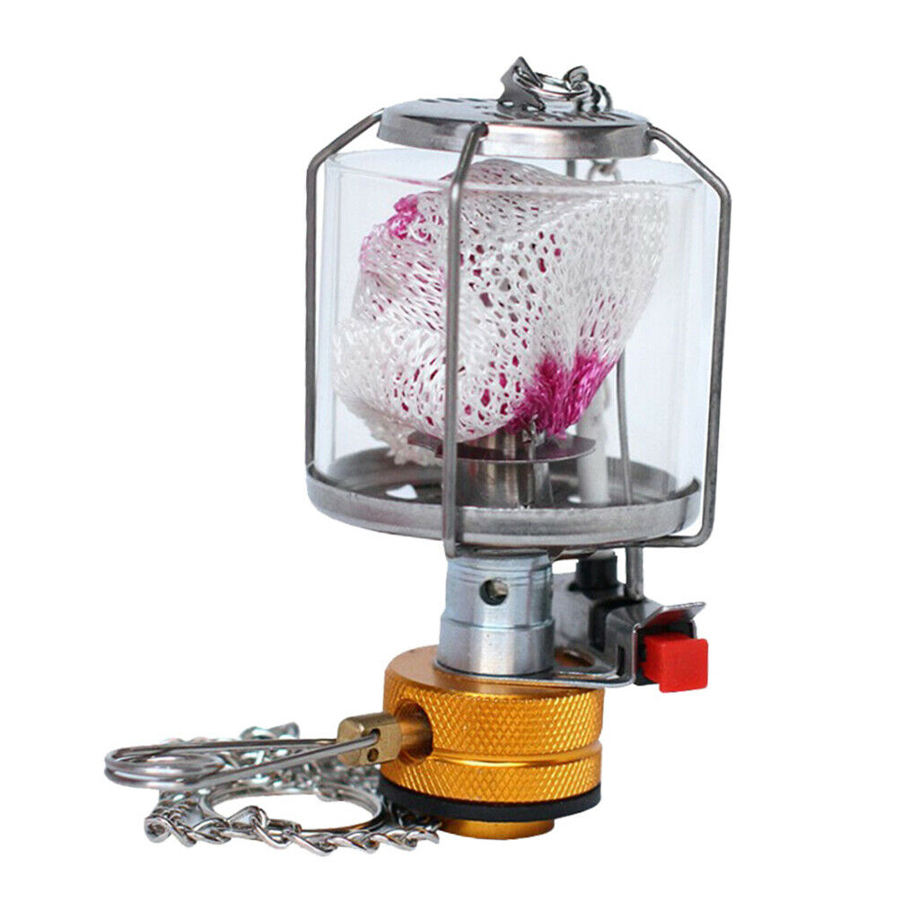 Outdoor Camping Gas Lantern Butane Mini Lamp Tent Light w/ Hard Case 3 Mantles