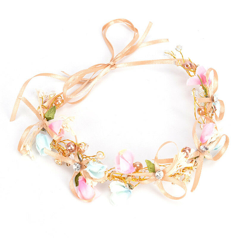 Bridal Flower Crown Headband Wedding Prom Beach Floral Garland Wreath Wedding Lt