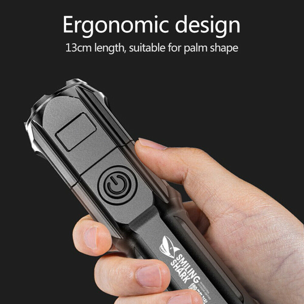Portable Super Bright Torch Led Flashlight Rechargeable Zoomable light Camping