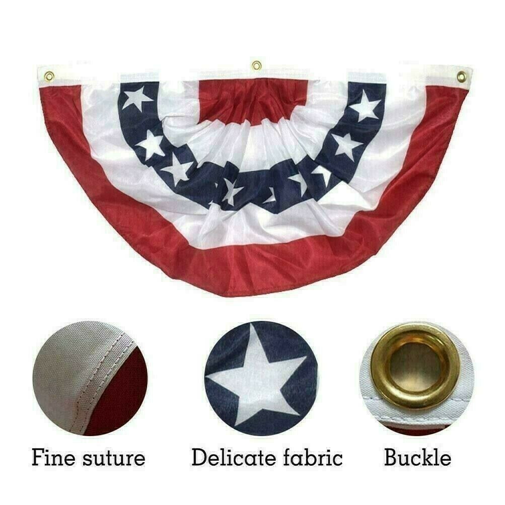 Semicircle American Flag Pleated Fan Flags USA Bunting Patriotic 45*90cm