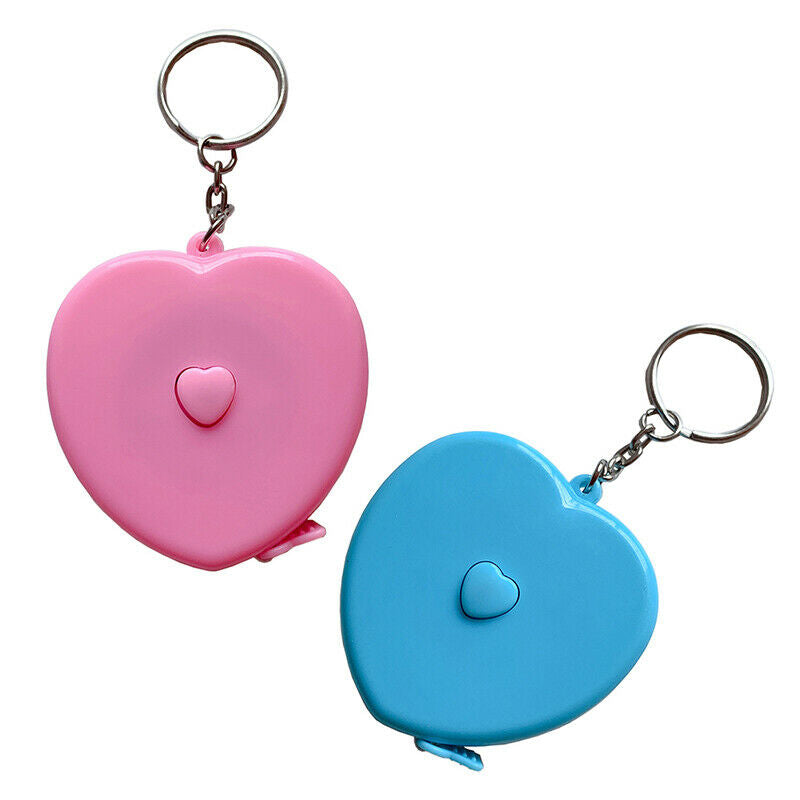 Keychain Portable Retractable Ruler Heart-shaped Tape Measure 1.CIB Pb