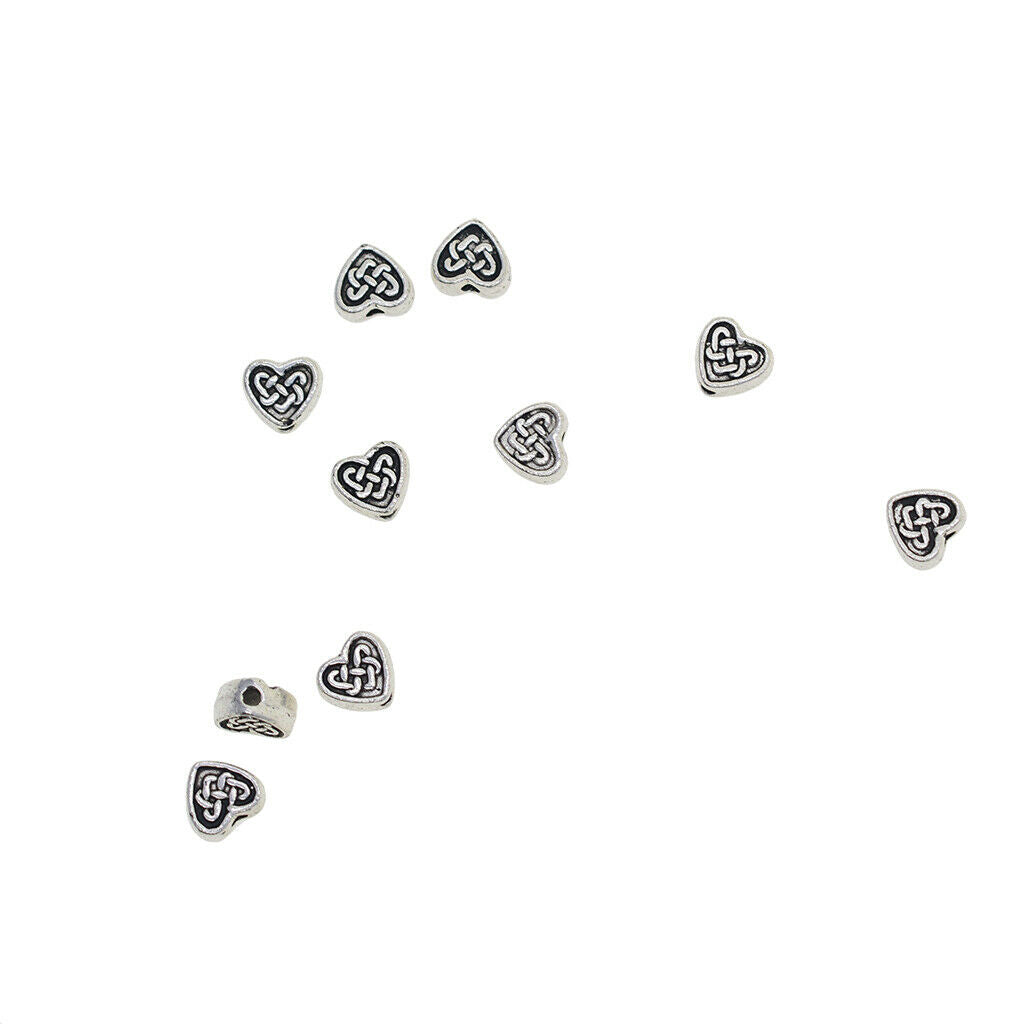 100 pieces heart shape spacer beads beads intermediate beads craft beads for