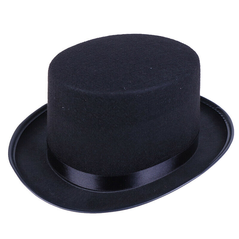 Black Top Hat Magician Costume Tuxedo Mat Hatter Wedding Christmas Party .l8