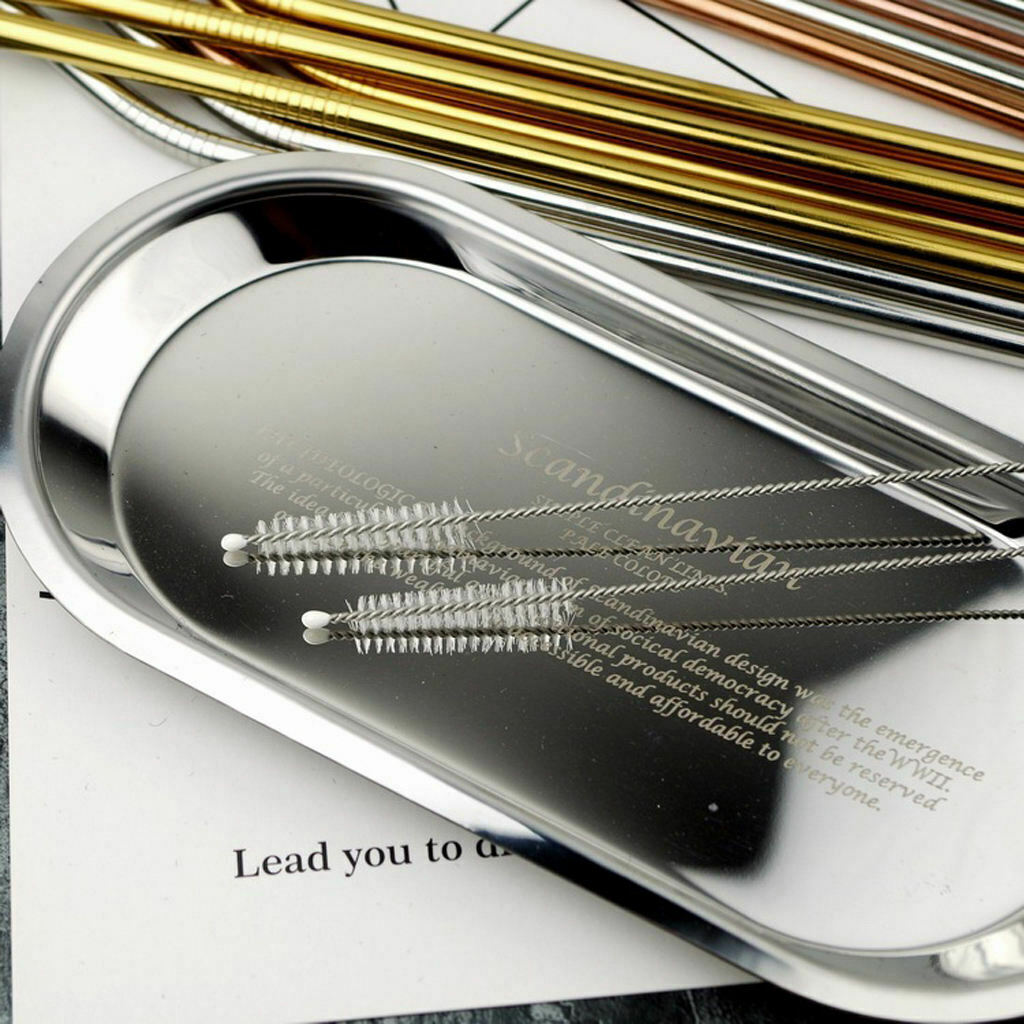 10 pieces reusable metal stainless steel drinking straws straight for cups,