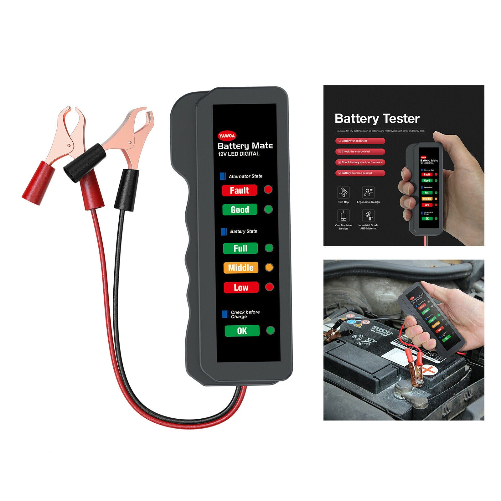 Auto 12V Battery Load Tester Alternator Analyzer Car Diagnostic Test Tool