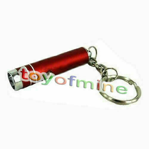 Mini 1 LED Handheld Bright Flashlight Lamp Torch with Keychain +Batteries