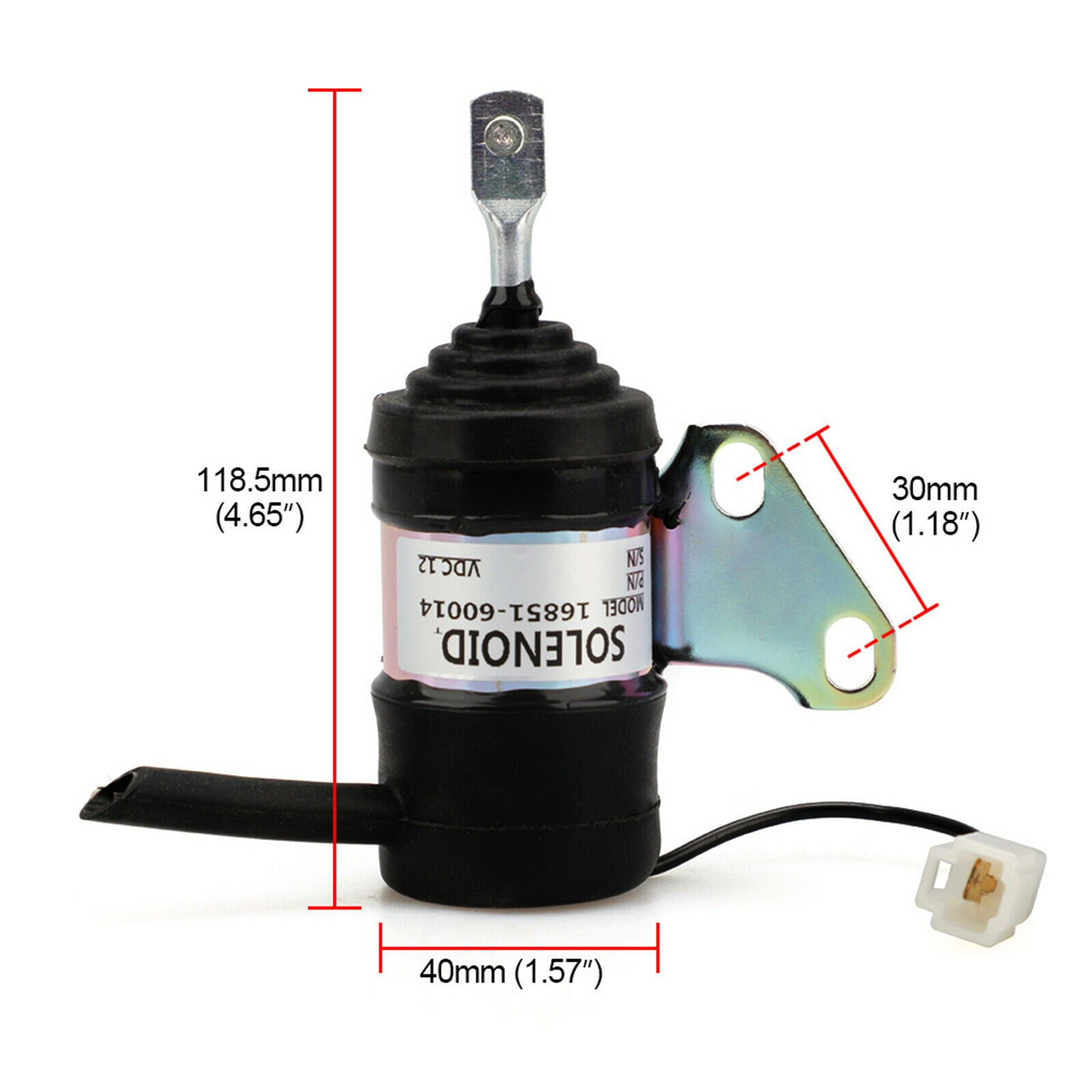 Fuel Stop Shut Off Solenoid 16851-60011 for Kubota Excavator K-008 K0083KTC