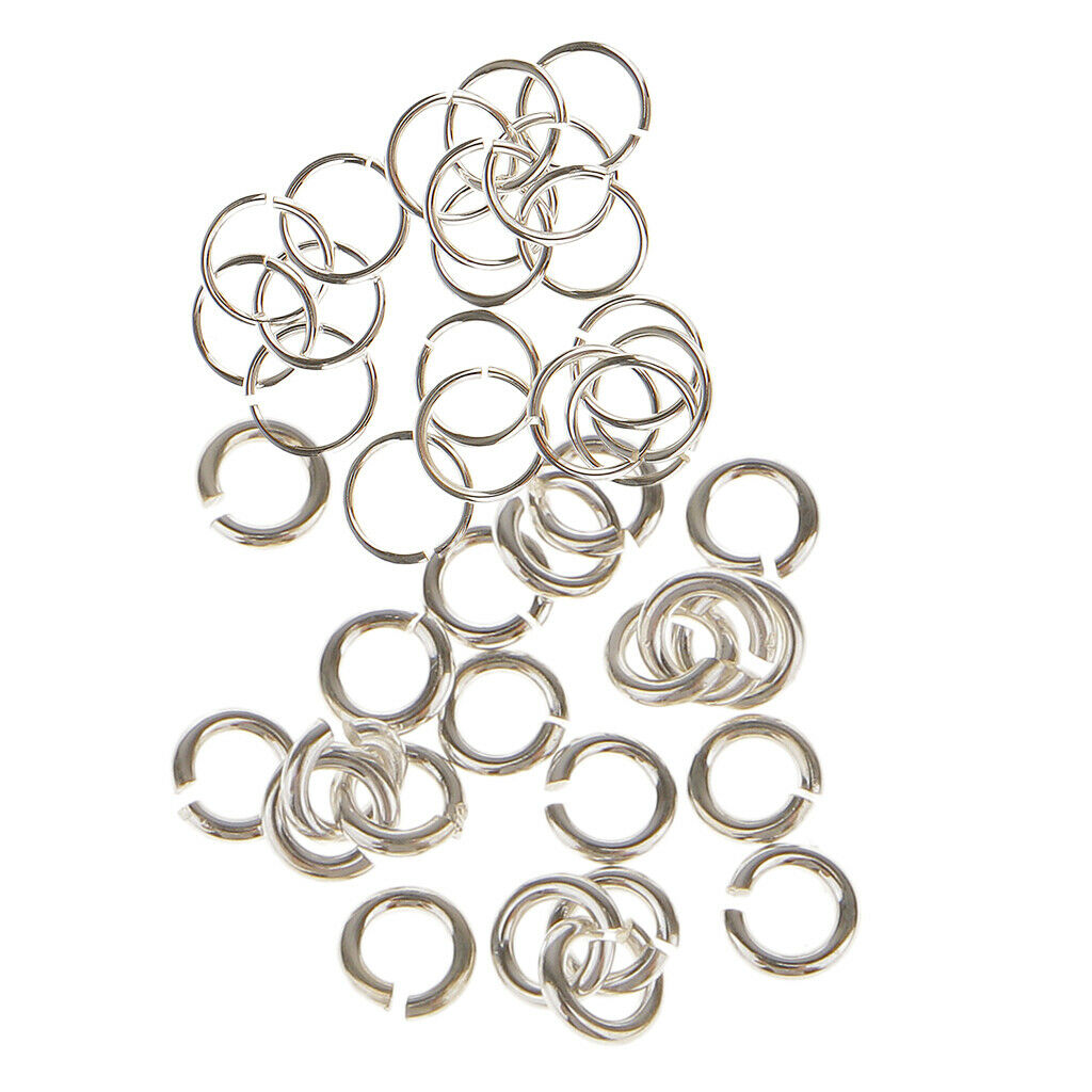 40Pcs S925 Jump Rings Split Jewelry Making Key Chain Connecting Rings 3/6mm