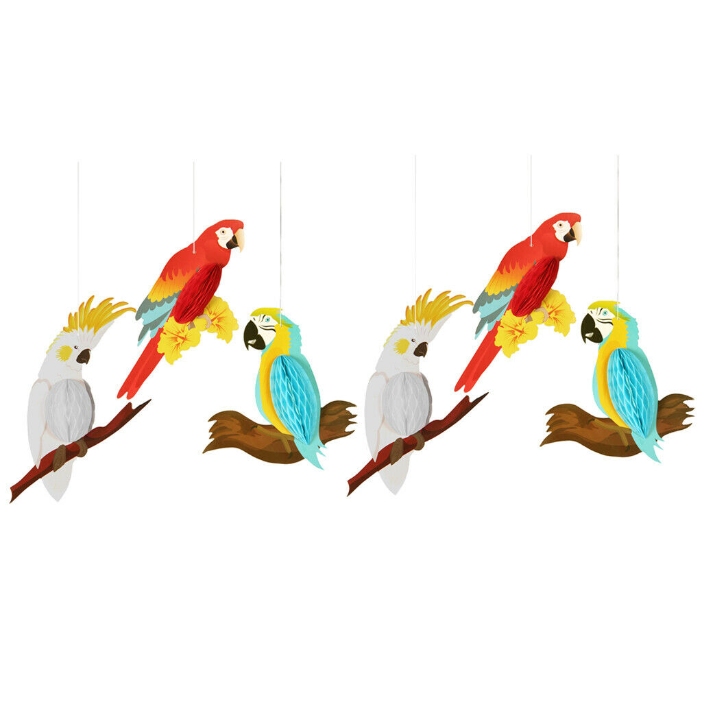 6 Count Lovely Rainbow Hanging Animal Parrot on Swing Kids Room Home Decor